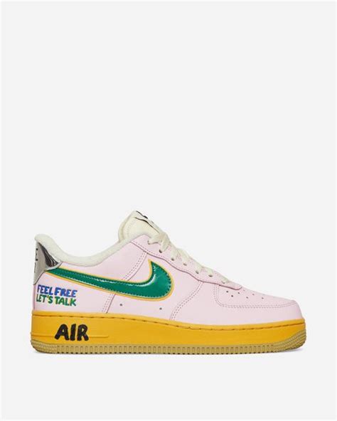 Nike Leather Air Force 1 07 Feel Free Lets Talk Sneakers Pink For