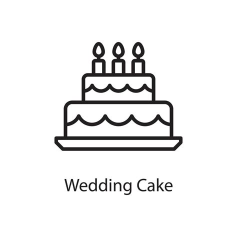 Wedding Cake Vector Outline Icon Design Illustration Love Symbol On