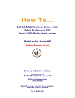 Fillable Online Ameriburn How To Contribute Data To The American Burn