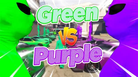 GTA 5 GREEN ALIEN GANG VS PURPLE ALIEN GANG THE BIGGEST WAR GTA 5