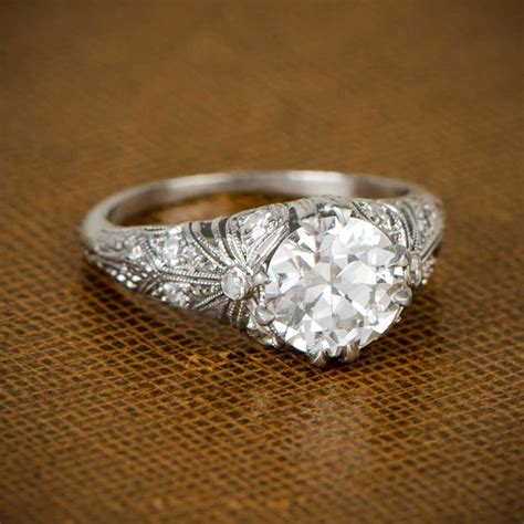 Beautiful Antique Edwardian Engagement Ring Circa 1910 By Estate Diamond Jewelry Edwardian