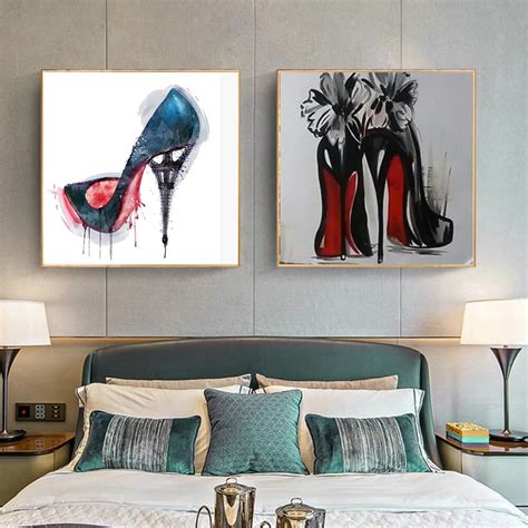 Womens High Heels Shoes Graffiti Art Painting Printed on Canvas ...