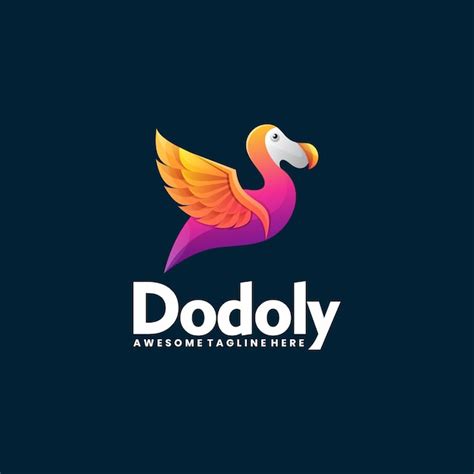 Premium Vector | Vector logo illustration dodo gradient colorful style