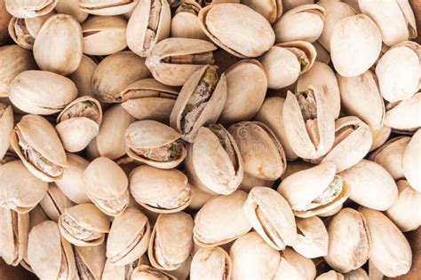 Pistacio Nut Seeds In Shells As A Textured Background Close Up Macro