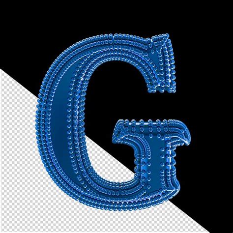 Premium Psd Small Spheres On The Blue Symbol Letter G