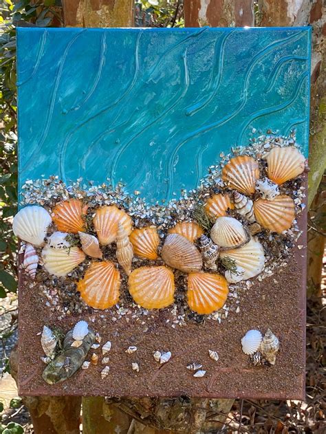 Beach Canvas Art3d Beach Wall Artresin Artmixed Media Beach Etsy