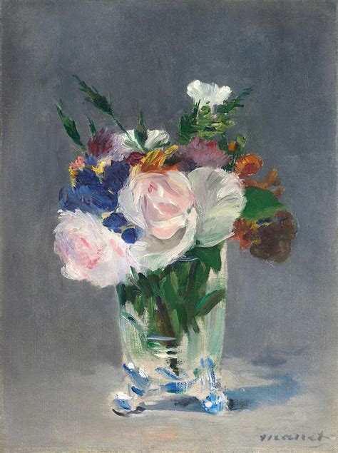 Flowers In A Crystal Vase Painting By Edouard Manet Fine Art America