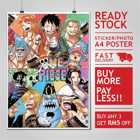 Ready Stock One Piece A4 Photo Poster Sticker Poster 2 A4 Photo