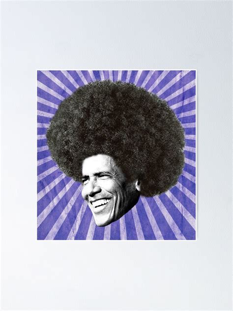 Barack Obama With Afro Hair Purple Background Poster For Sale By