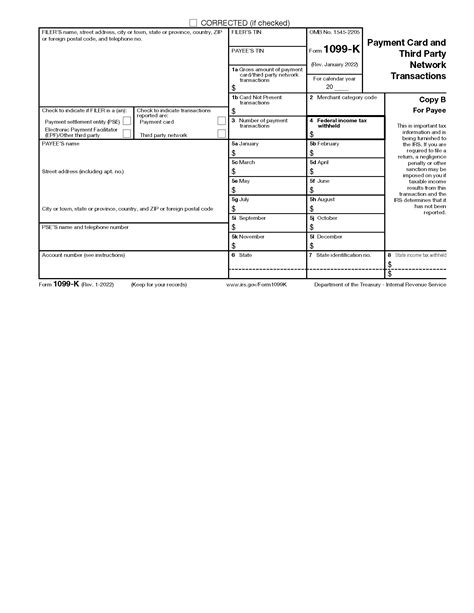 Free IRS 1099-K Form - PDF – eForms