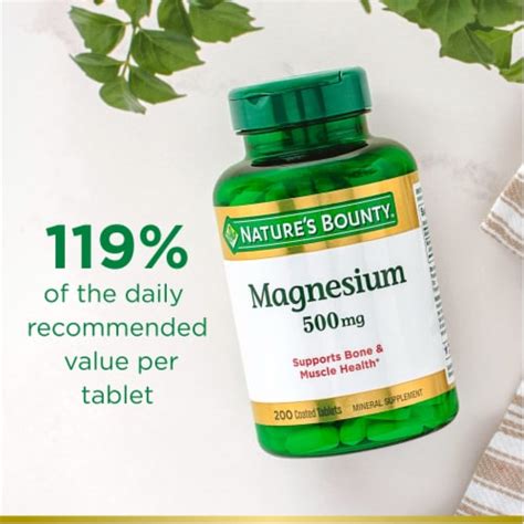 Natures Bounty Magnesium Tablets 500mg 200 Ct Kroger