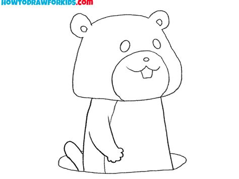 How To Draw A Groundhog Easy Drawing Tutorial For Kids