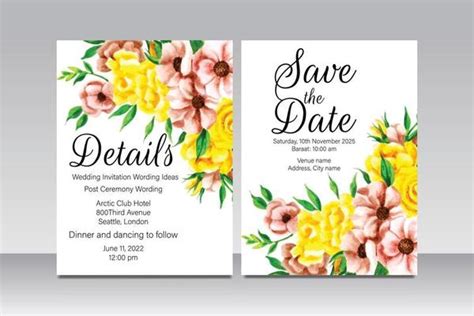 Watercolor Floral Invitation Vector Art Icons And Graphics For Free Download