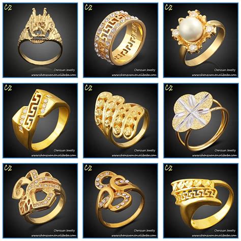 European Italian Style Gold Rings Designs Jewelry 18k Solid Gold Ring ...