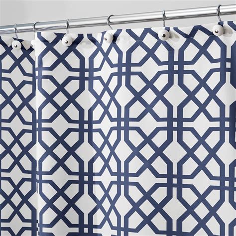 Купить Interdesign Trellis Soft Fabric Shower Curtain 72 X 72 Navy White в интернет магазине