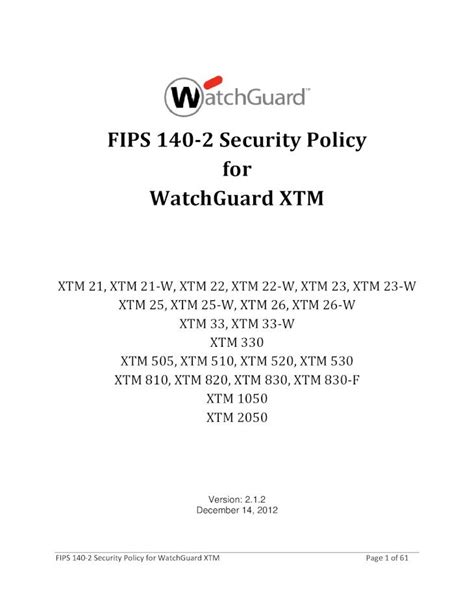 Pdf Security Policy Xtm V Nist Fips Security Policy