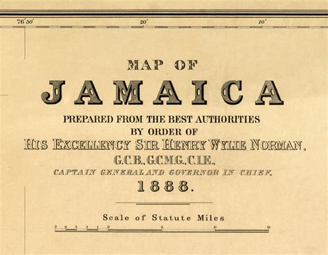 Old Map Of Jamaica 1888 Vintage Map Wall Map Print Vintage Maps And