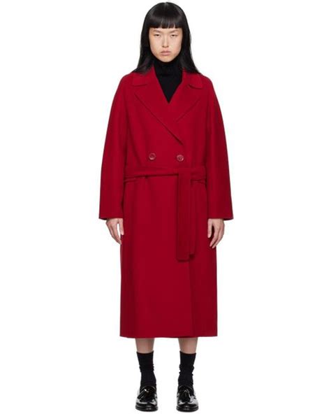 Max Mara Red Zenith Coat Lyst