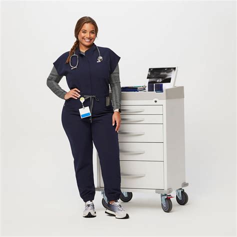 Womens Navy Rafaela Cargo Scrubjumpsuit™ Wearfigs Staging