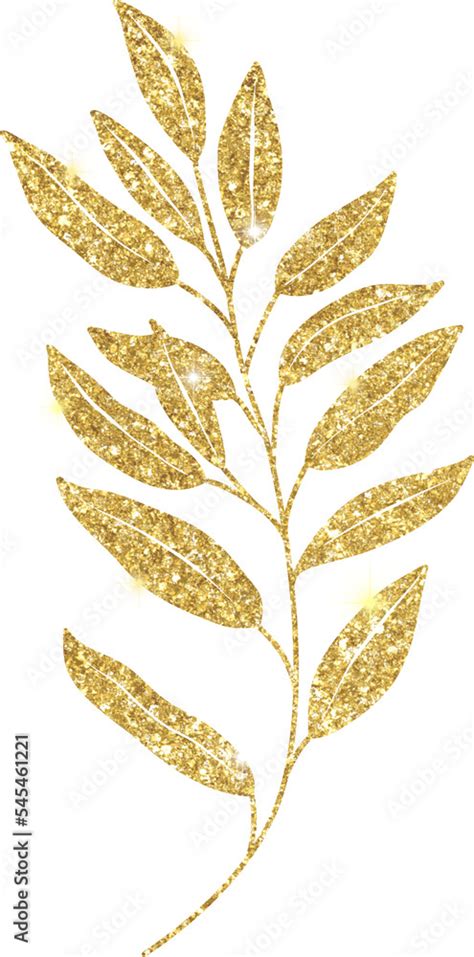 Gold Glitter Leaf Stock Illustration Adobe Stock