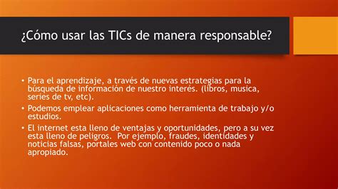 Uso Responsable De Las Tic Ppt