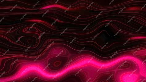 Premium Photo Pulsating Neon Pattern With Curved Lines Motion Bright Neon Flashing In Marble