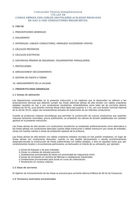 PDF Instrucción Técnica Complementaria ITC LAT 08 LÍNEAS roble pntic