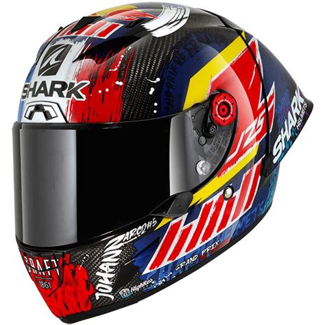 Casque RACE R PRO GP 06 REPLICA ZARCO CHAKRA SHARK Bleu Violet Carbone