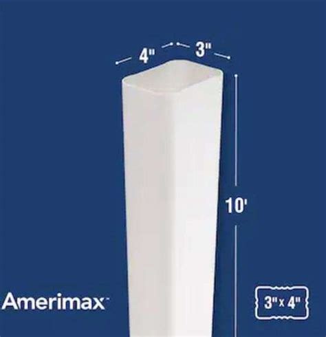 Amerimax Home Products In X In X Ft White Vinyl Downspout