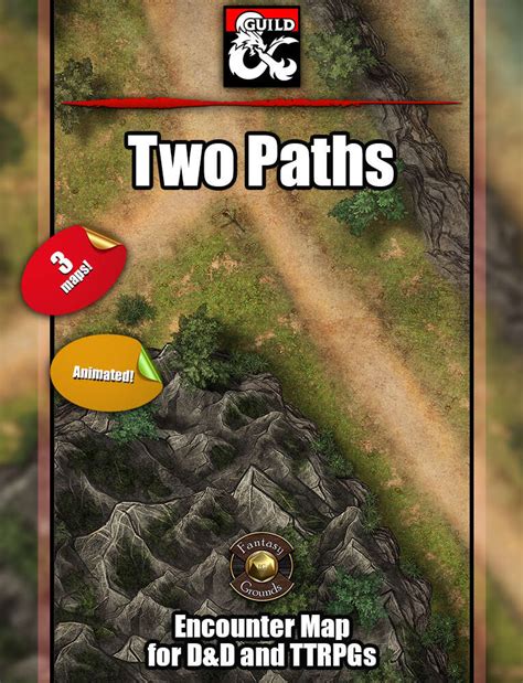 Two Paths Fork In The Road Animated Map Pack W Fantasy Grounds Support Ttrpg Map Dungeon