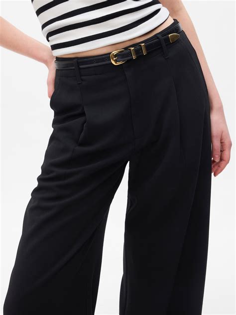 High Rise Pleated Wide Leg Trousers Gap