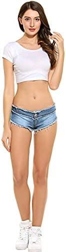 Mini Shorts Denim Stretchable Cut Off Low Rise Waist Sexy Micro Jeans Hot Pants For Woman Girls