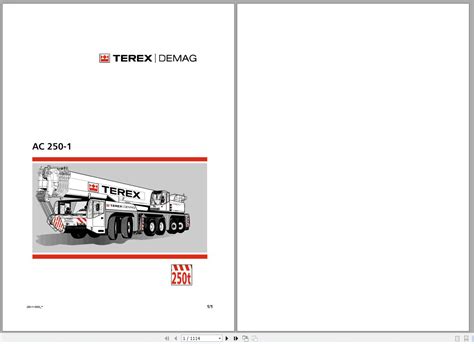 Terex Demag Mobile Crane AC250 1 300 Ton Technical Manual Operator