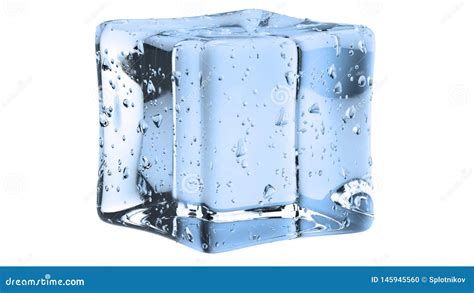 Crystal Clear Artificial Acrylic Ice Cubes Square Shape On A White Background 3d Illustration