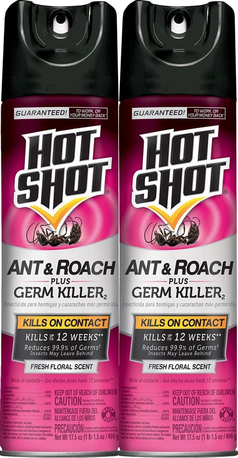 Hot Shot Ant Roach Plus Germ Killer Fresh Floral Scent Aerosol 2 17 5 Ounce Walmart