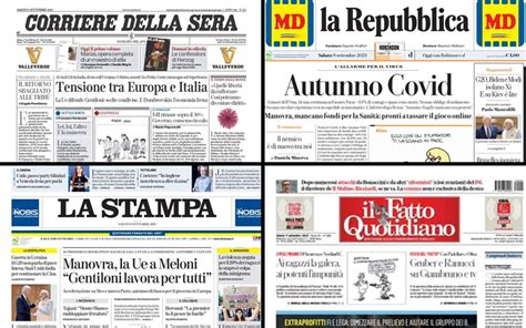 Le Prime Pagine Dei Quotidiani Di Oggi 9 Settembre La Rassegna Stampa