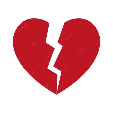 Premium Vector Red Broken Heart Isolated Vector Illustration Flat