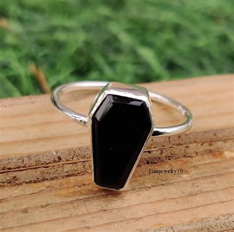 Schwarzer Onyx Ring Sterling Silber Ring Band Ring Handgemachter