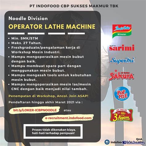 Lowongan Kerja Pt Indofood Cbp Sukses Makmur Tbk Maret