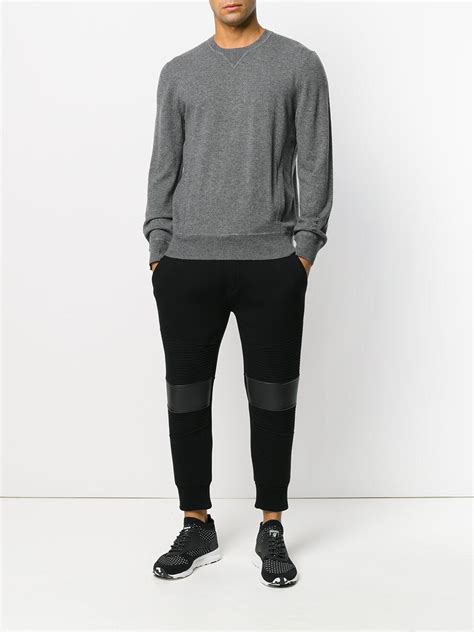 Neil Barrett Wool Crew Neck Jumper In Gray For Men Lyst