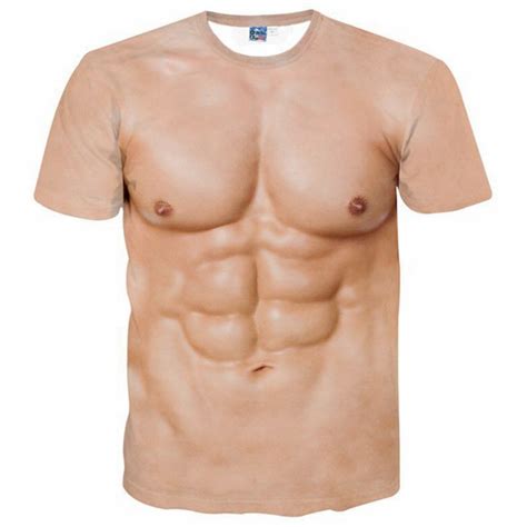 New Womenmens Chest Muscle 3d Print T Shirt Casual Short Sleeve Tops Tee Ebay