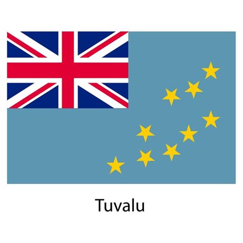 Bandera De El País Tuvalu Vector Ilustración Vector Premium