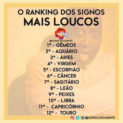 O Ranking Dos Signos Mais Loucos Em Que Posi O Voc Est Um Beijo