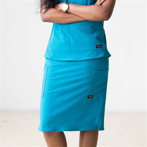 Original Scrub Skirt Caribbean Blue Scrub Skirts Medical Outfit