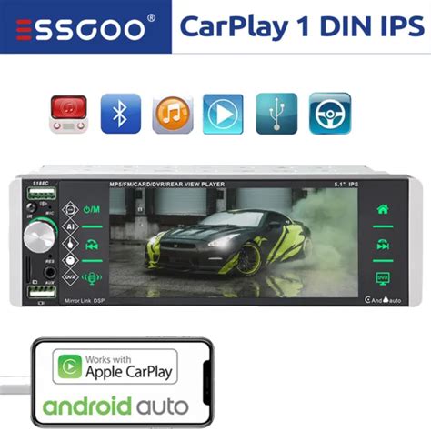 Essgoo Autoradio Din Con Schermo Bluetooth Apple Carplay Android Auto