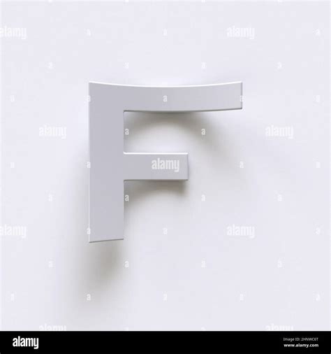 Bent Paper Font With Long Shadows Letter F D Render Illustration