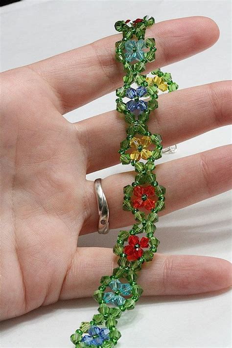 Flowers Crystal Bracelet By AGoodBead On Etsy 13 00 Crystal