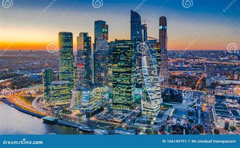 Moscow City Skyline Aerial View, Moscow International Business and ...