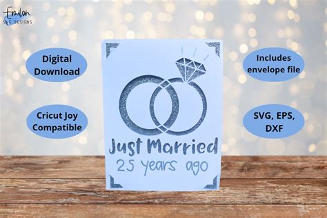 Just Married 25 Years Ago Card Svg Graphic By Emilonsvgdesigns