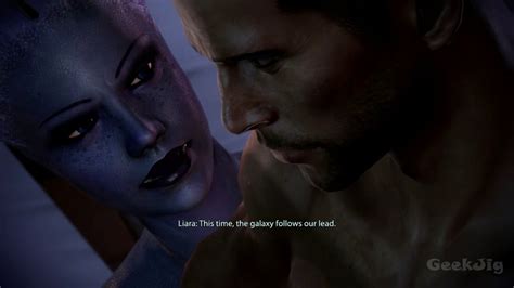 Shepard And Liara Romance Scene Youtube